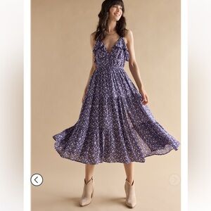 Francesca’s Charisse Ruffle Top Paisley Midi Dress (worn once)